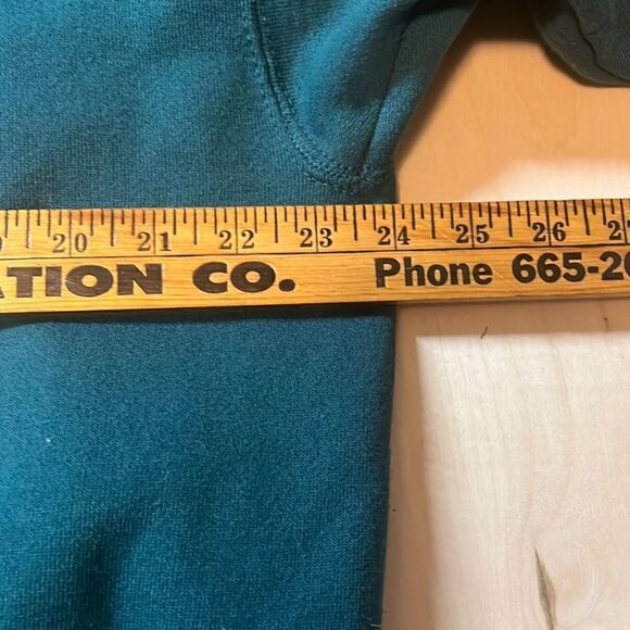 Vintage 80s/90s Hanes heavyweights Teal Blank Sweatsuit Pants Large, Raglan Swea - Picture 3 of 7